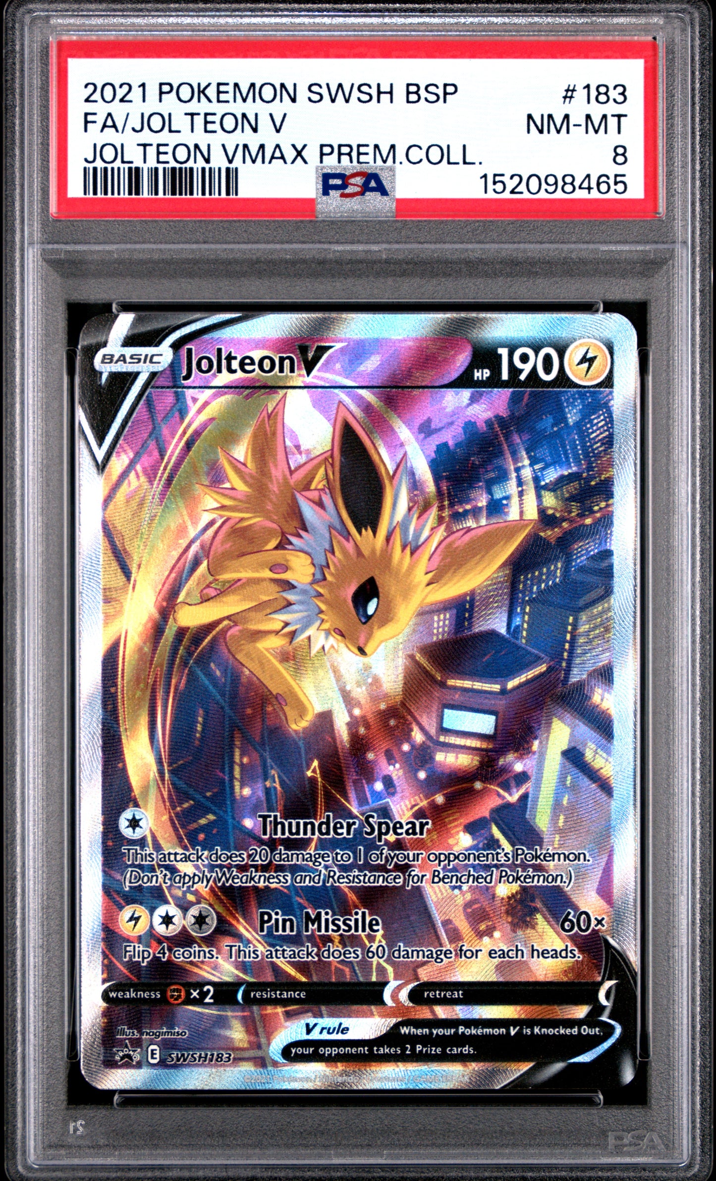 Pokemon Promo Jolteon V 183 PSA 8