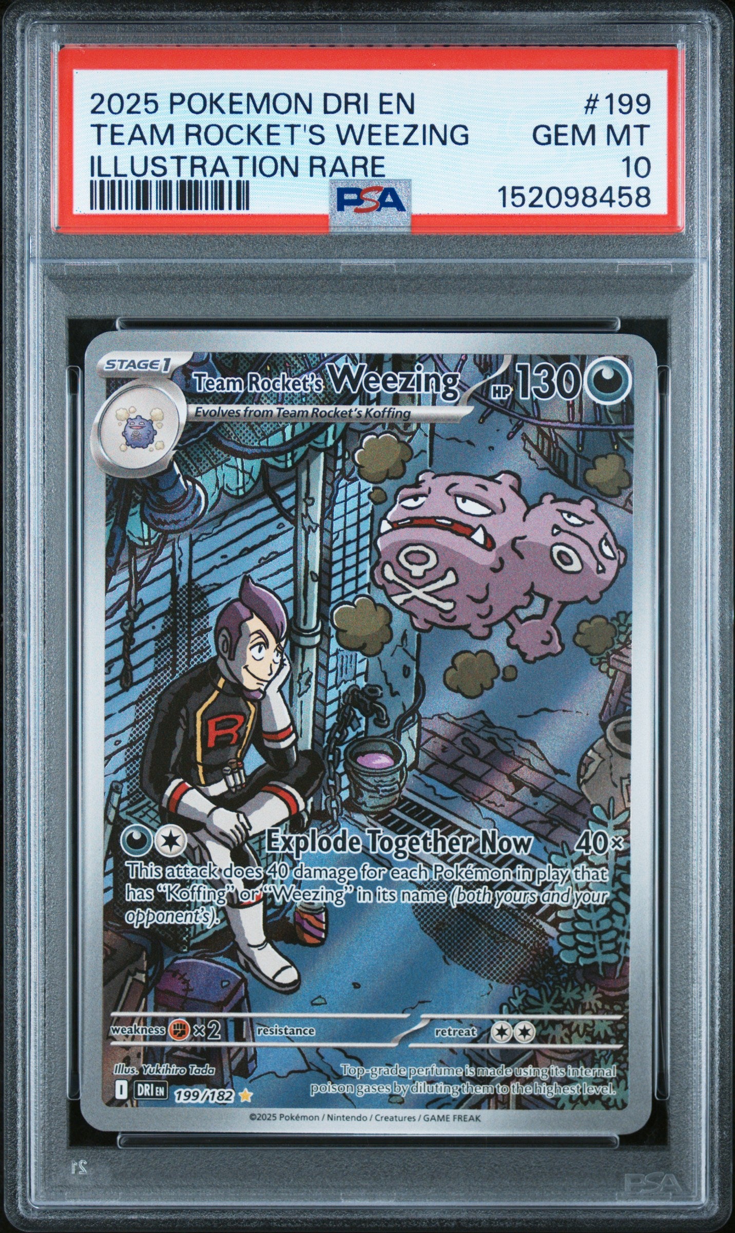 Pokemon Destined Rivals Team Rocket's Weezing 199 PSA 10