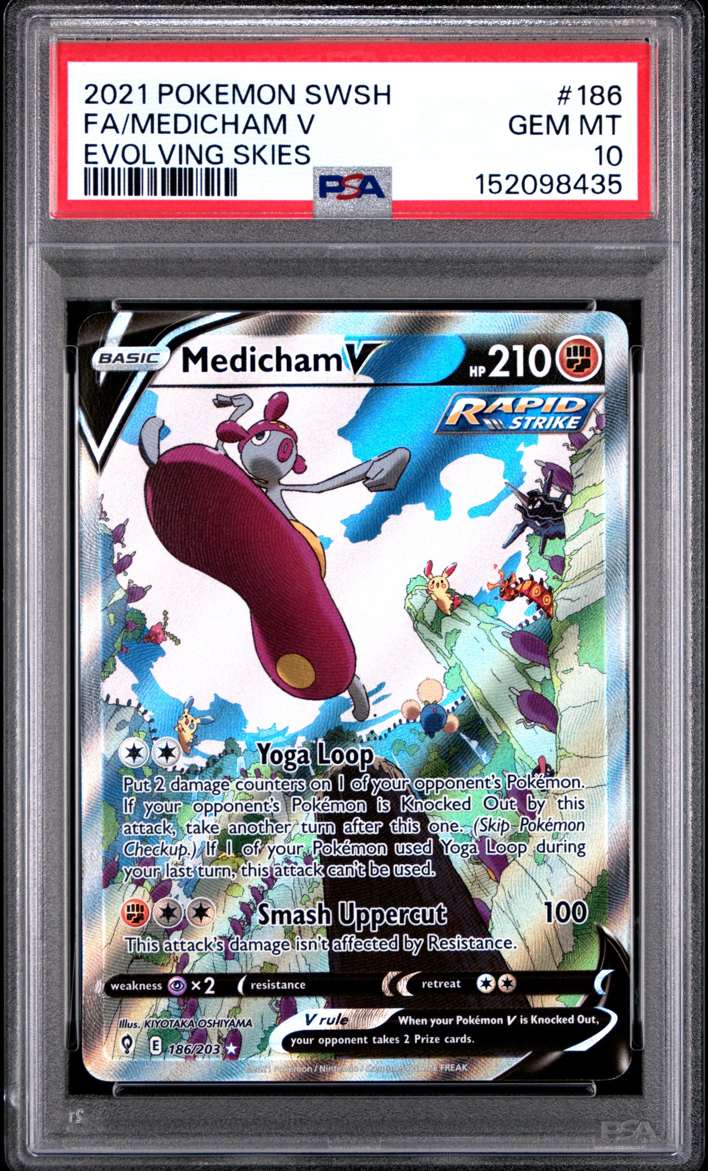 Pokemon Evolving Skies Medicham V 186 PSA 10