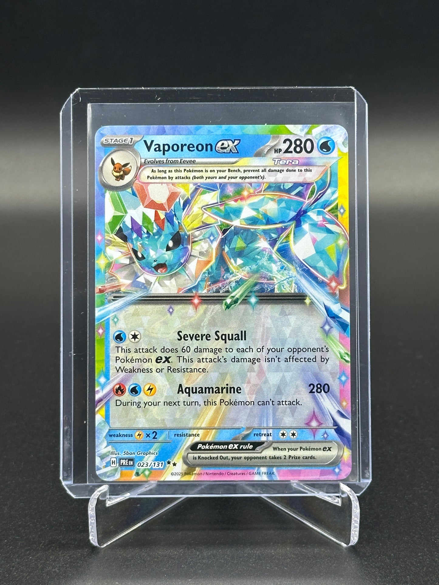 2025 Pokémon Prismatic Evolutions Vaporeon ex #023