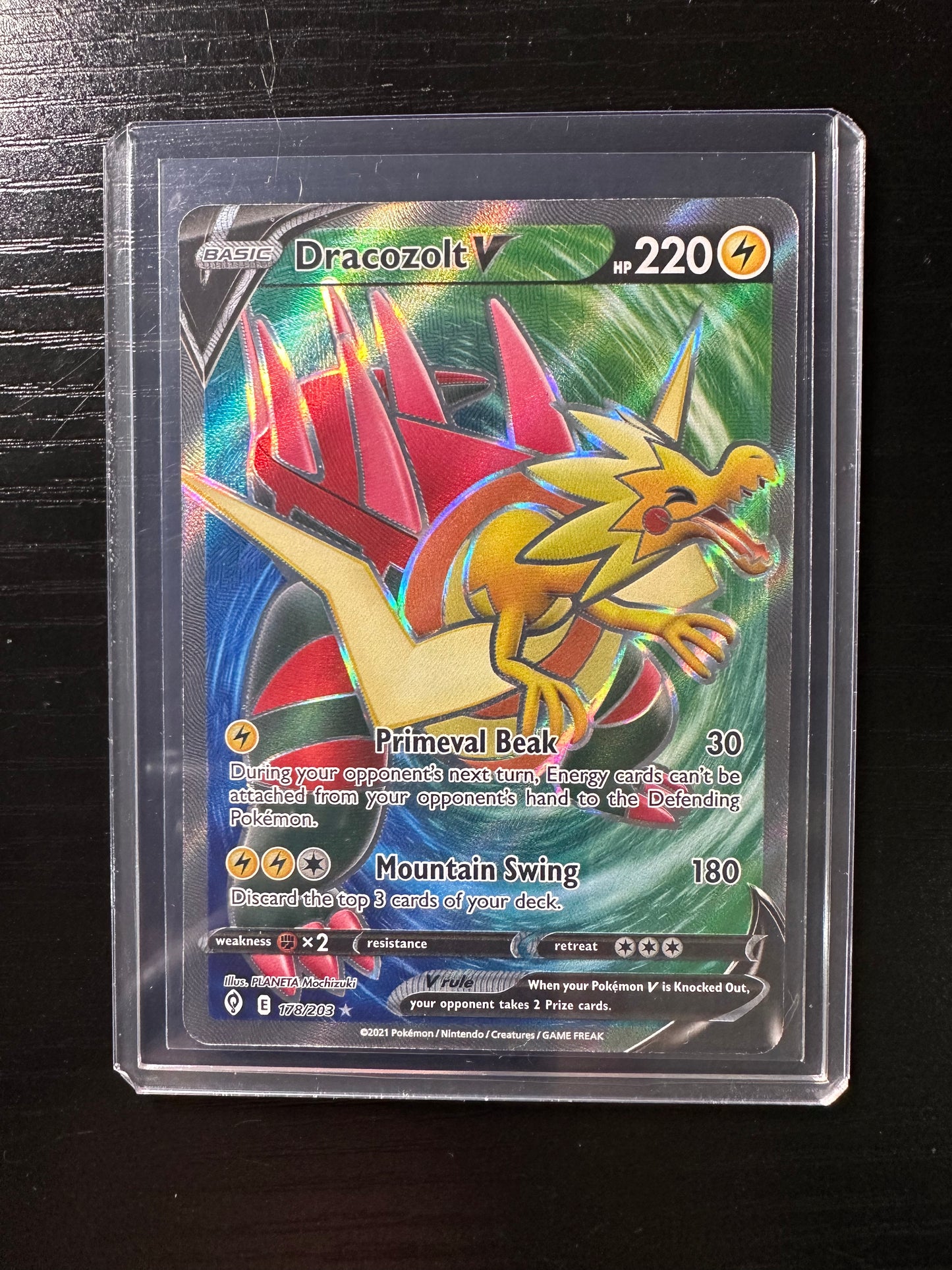 2021 Pokémon Evolving Skies Dracozolt V Full Art #178
