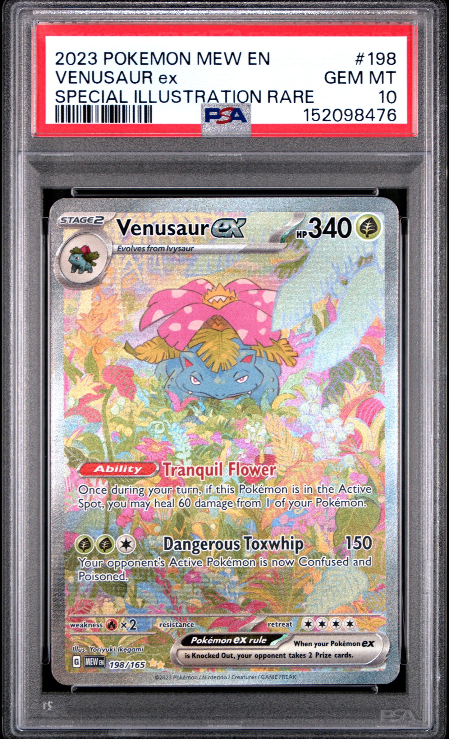 Pokemon 151 Venusaur ex 198 PSA 10