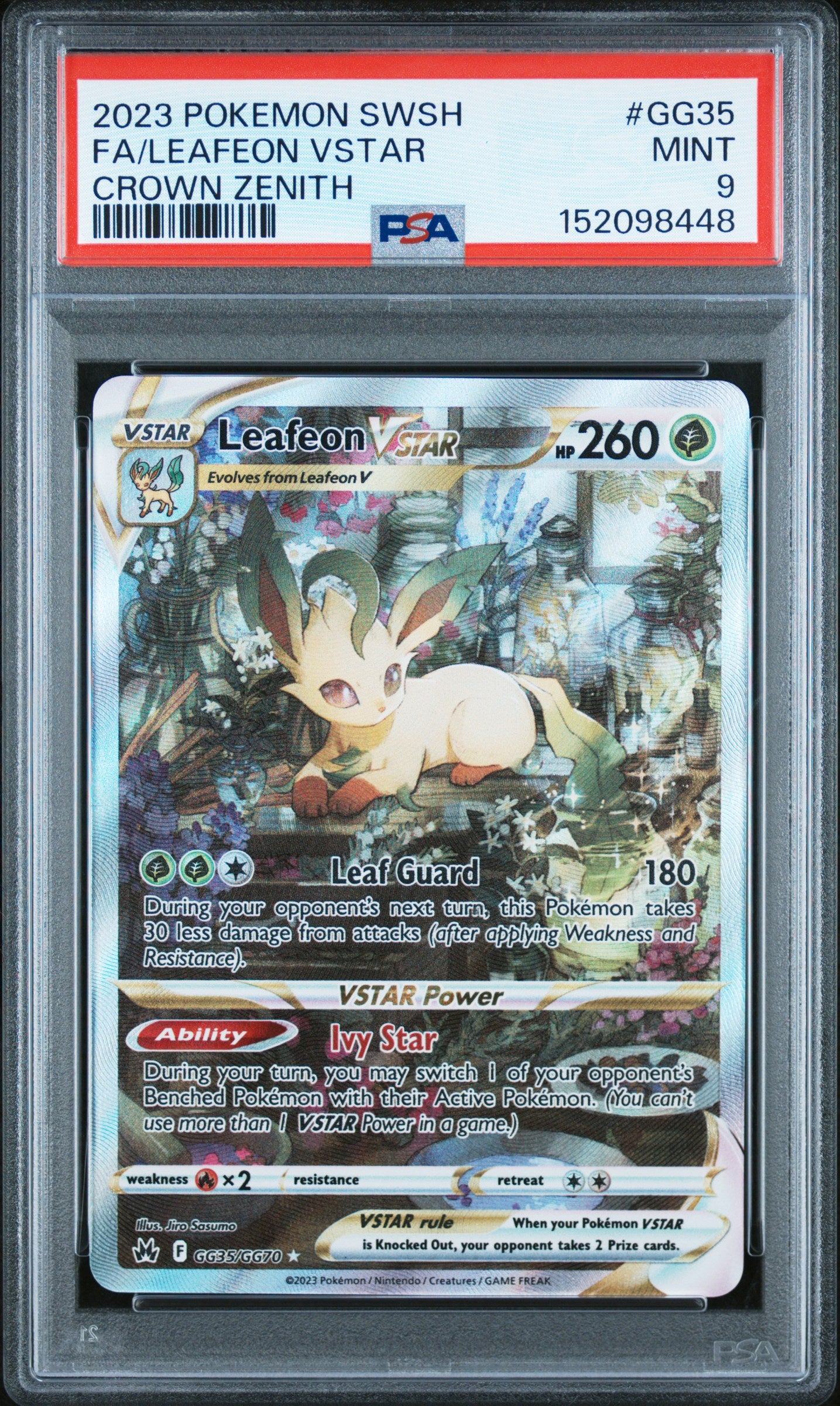 Pokemon Crown Zenith Leafeon VSTAR GG35 PSA 9