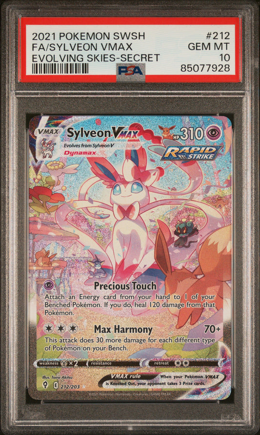 Pokemon Evolving Skies Sylveon VMAX 212 PSA 10
