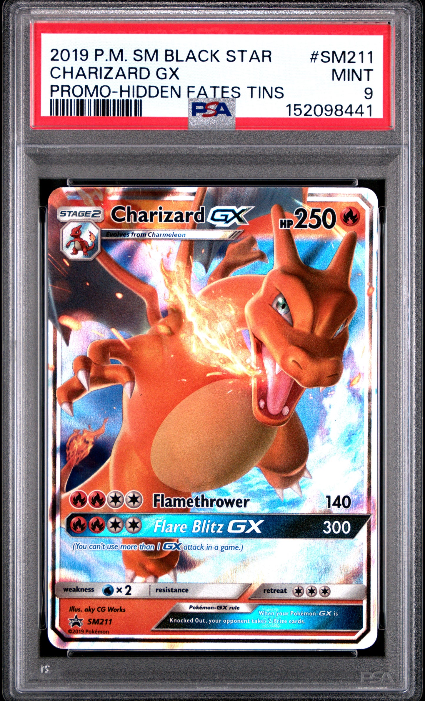Pokemon Sun & Moon Promo Charizard GX SM211 PSA 9
