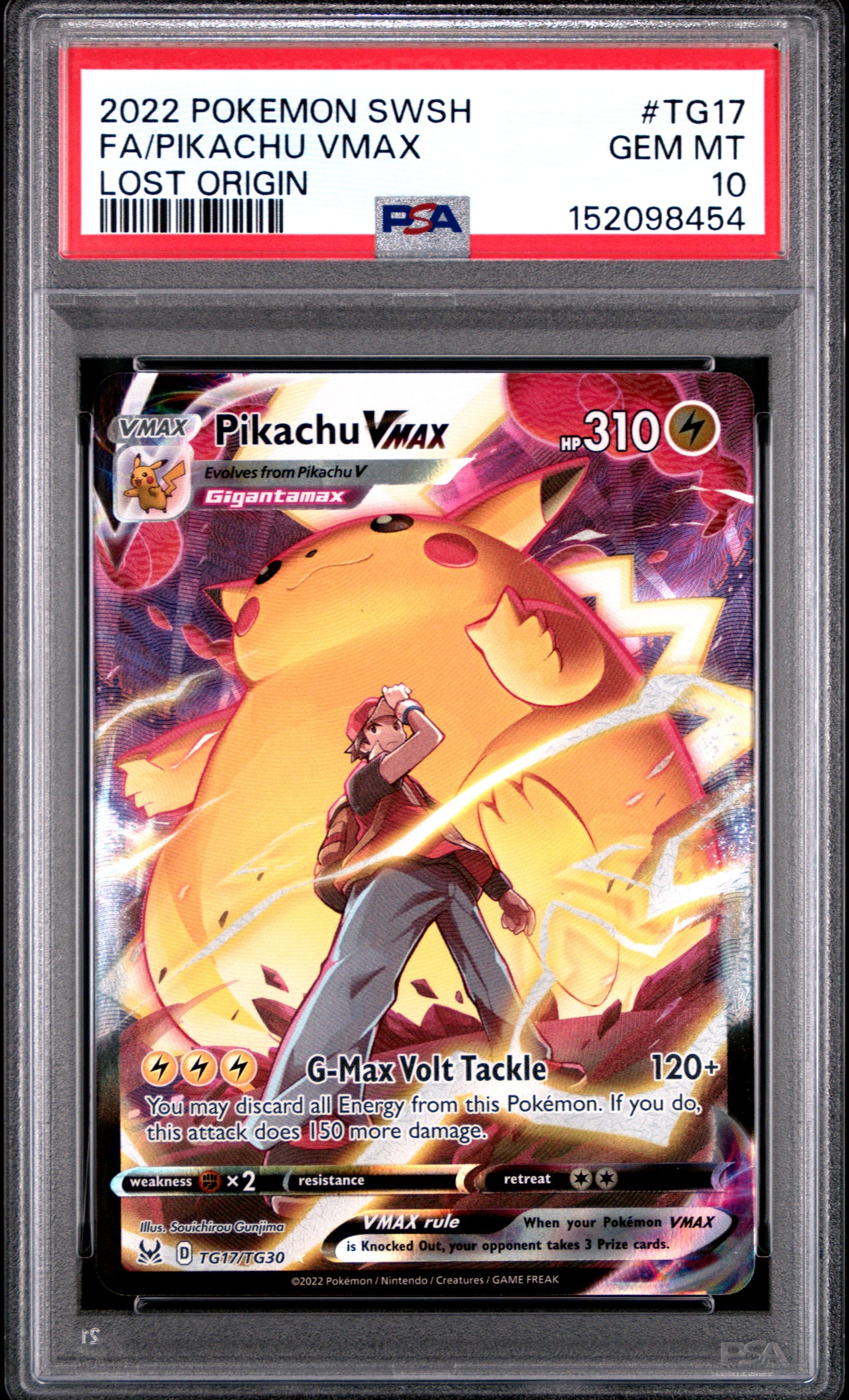 Pokemon Lost Origin Pikachu VMAX TG17 PSA 10