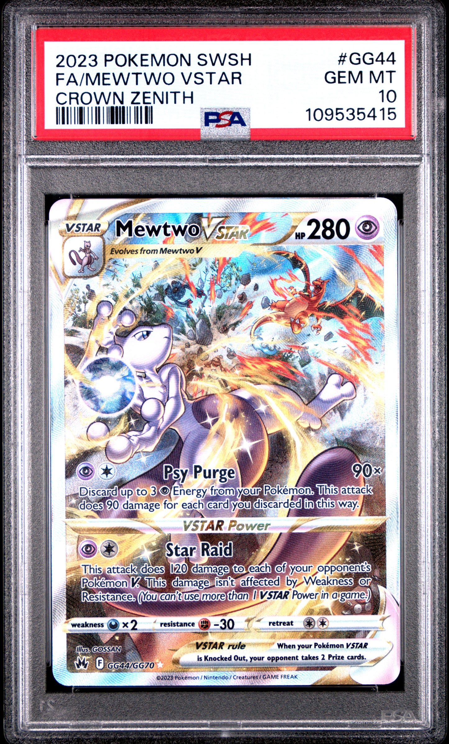 Pokemon Crown Zenith Mewtwo VSTAR GG44 PSA 10