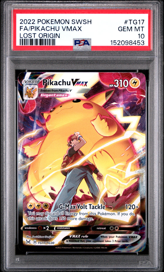 Pokemon Lost Origin Pikachu VMAX TG17 PSA 10