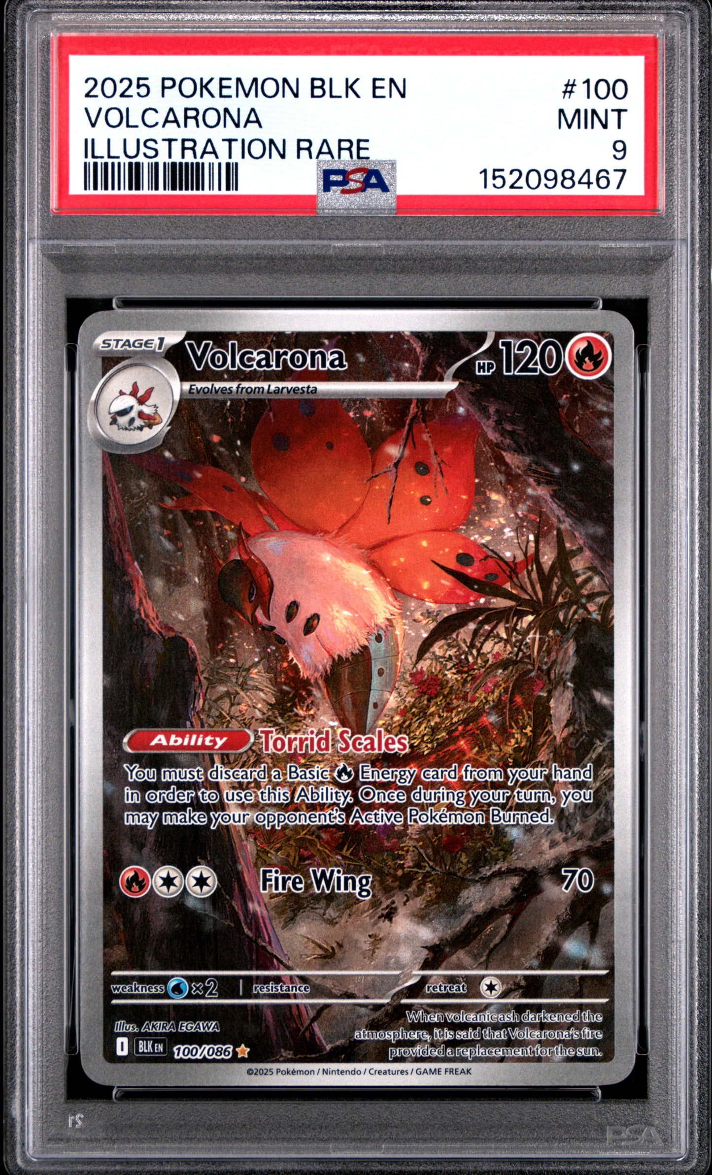 Pokemon Black Bolt Volcarona 100 PSA 9