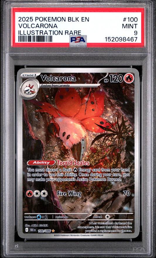 Pokemon Black Bolt Volcarona 100 PSA 9