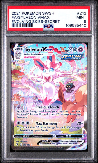 Pokemon Evolving Skies Sylveon VMAX 212 PSA 9