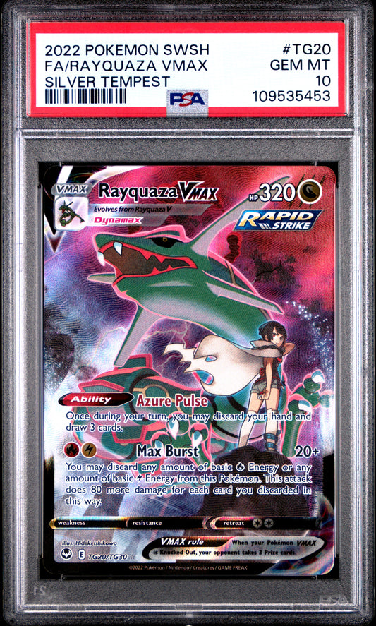 Pokemon Silver Tempest Rayquaza VMAX TG20 PSA 10
