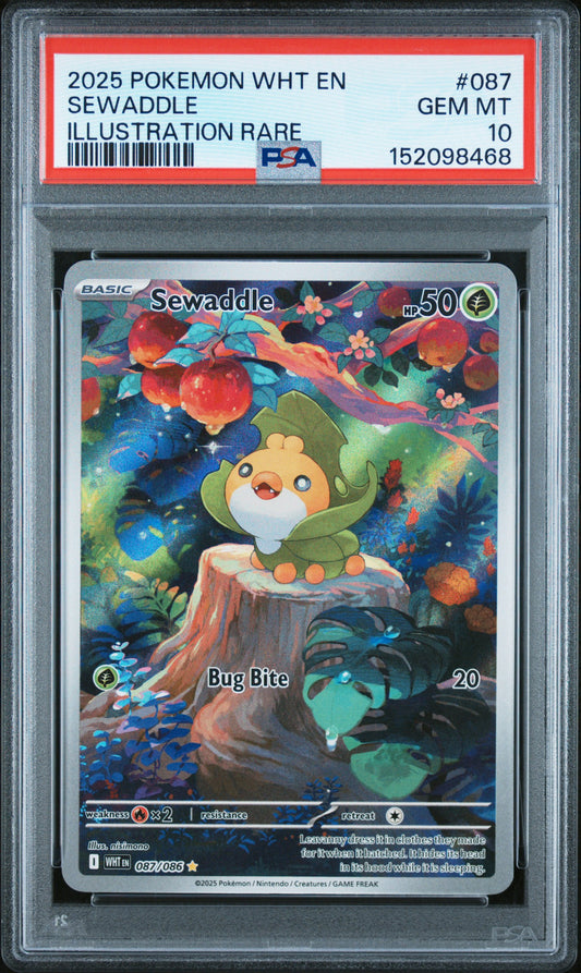 Pokemon White Flare Sewaddle 87 PSA 10
