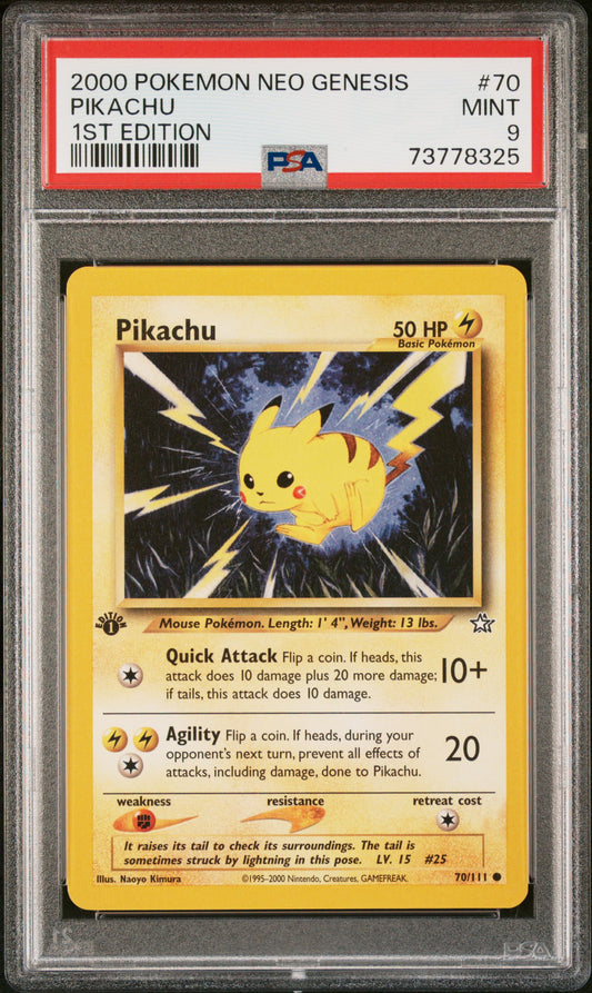 Pokemon Neo Genesis Pikachu 70 PSA 9