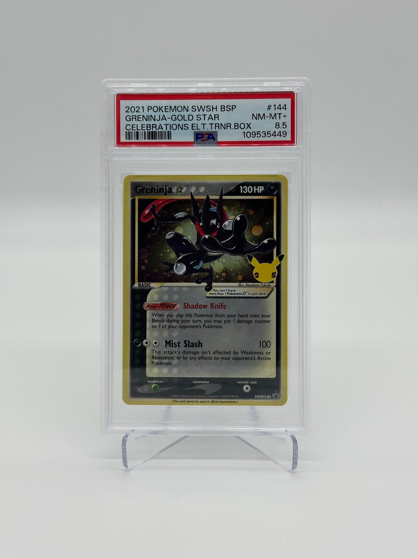 2021 Pokémon Celebrations Greninja Gold Star PSA 8.5