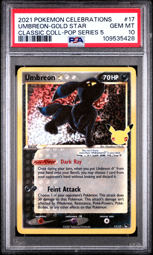 Pokemon Celebrations Umbreon Gold Star 17 PSA 10
