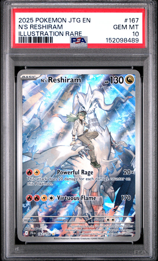Pokemon Journey Together N's Reshiram 167 PSA 10