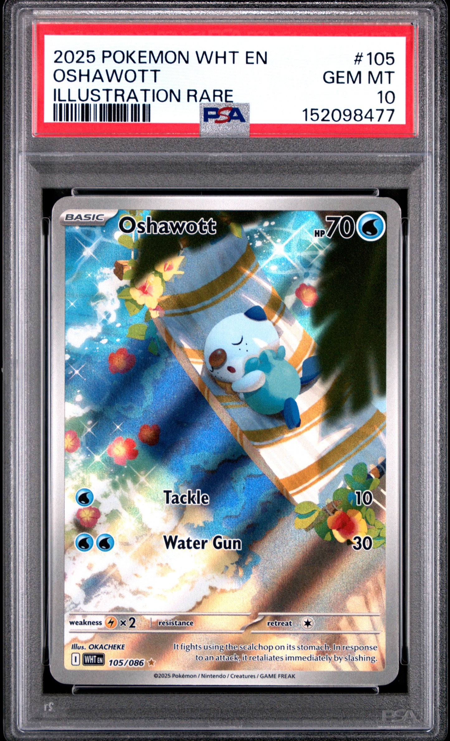 Pokemon White Flare Oshawott 105 PSA 10