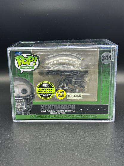 Funko Pop! Alien Xenomoph #344 NFT Exclusive /5000 - Glow in the Dark - Metallic with Hard Protector
