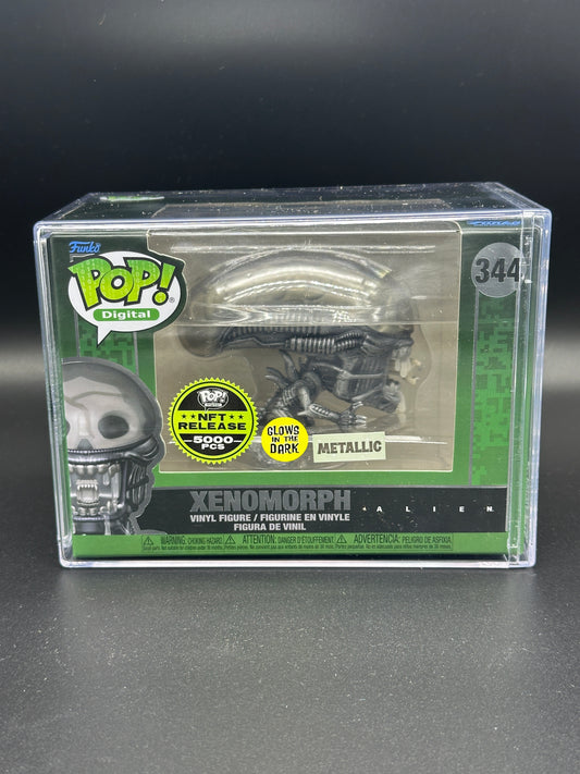 Funko Pop! Alien Xenomoph #344 NFT Exclusive /5000 - Glow in the Dark - Metallic with Hard Protector
