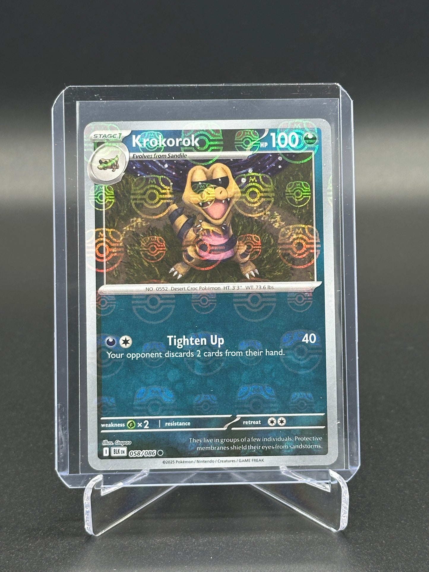 2025 Pokémon Black Bolt Krokorok Master Ball #58