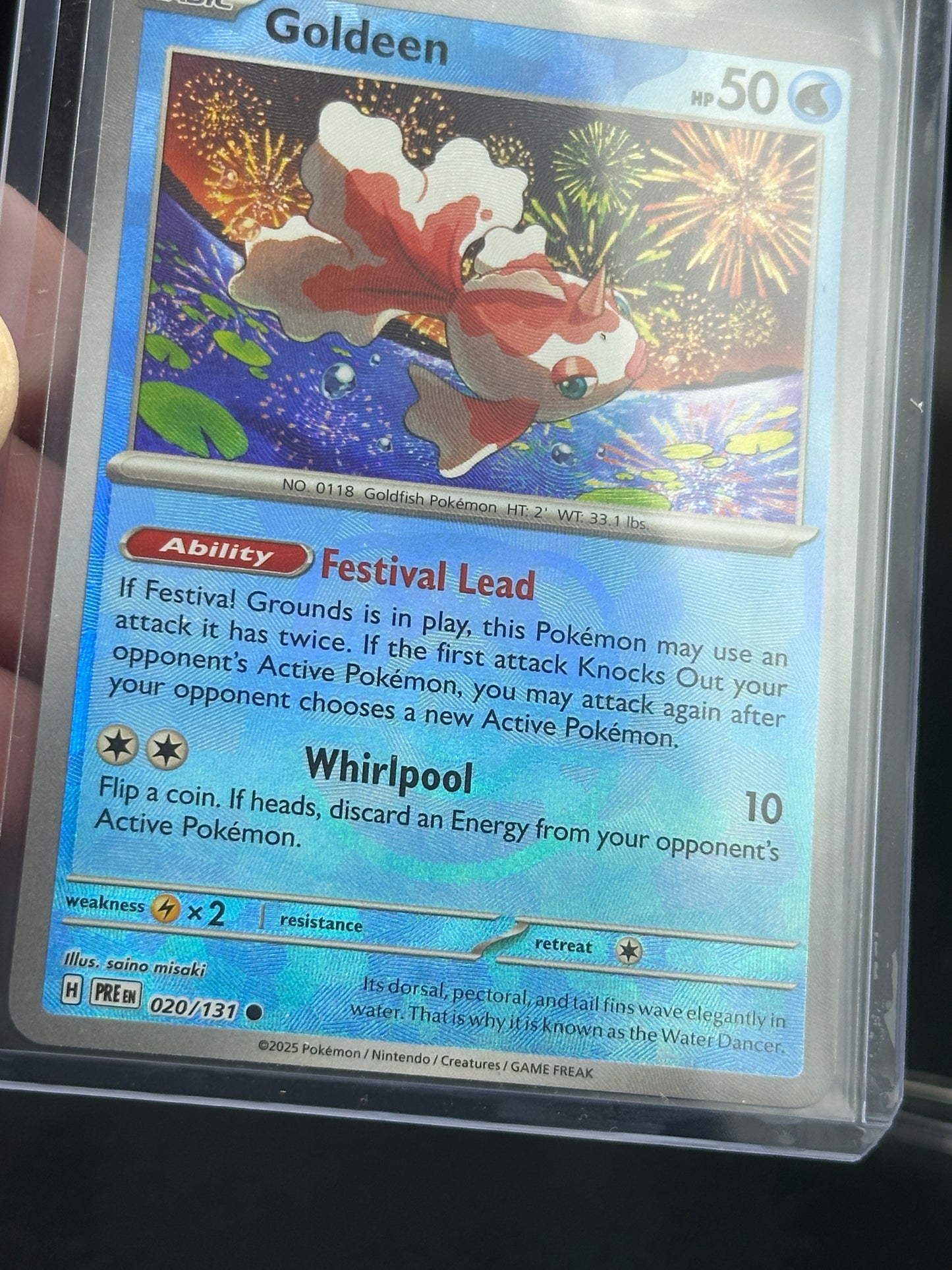 2025 Pokémon Prismatic Evolutions Goldeen Master Ball #020