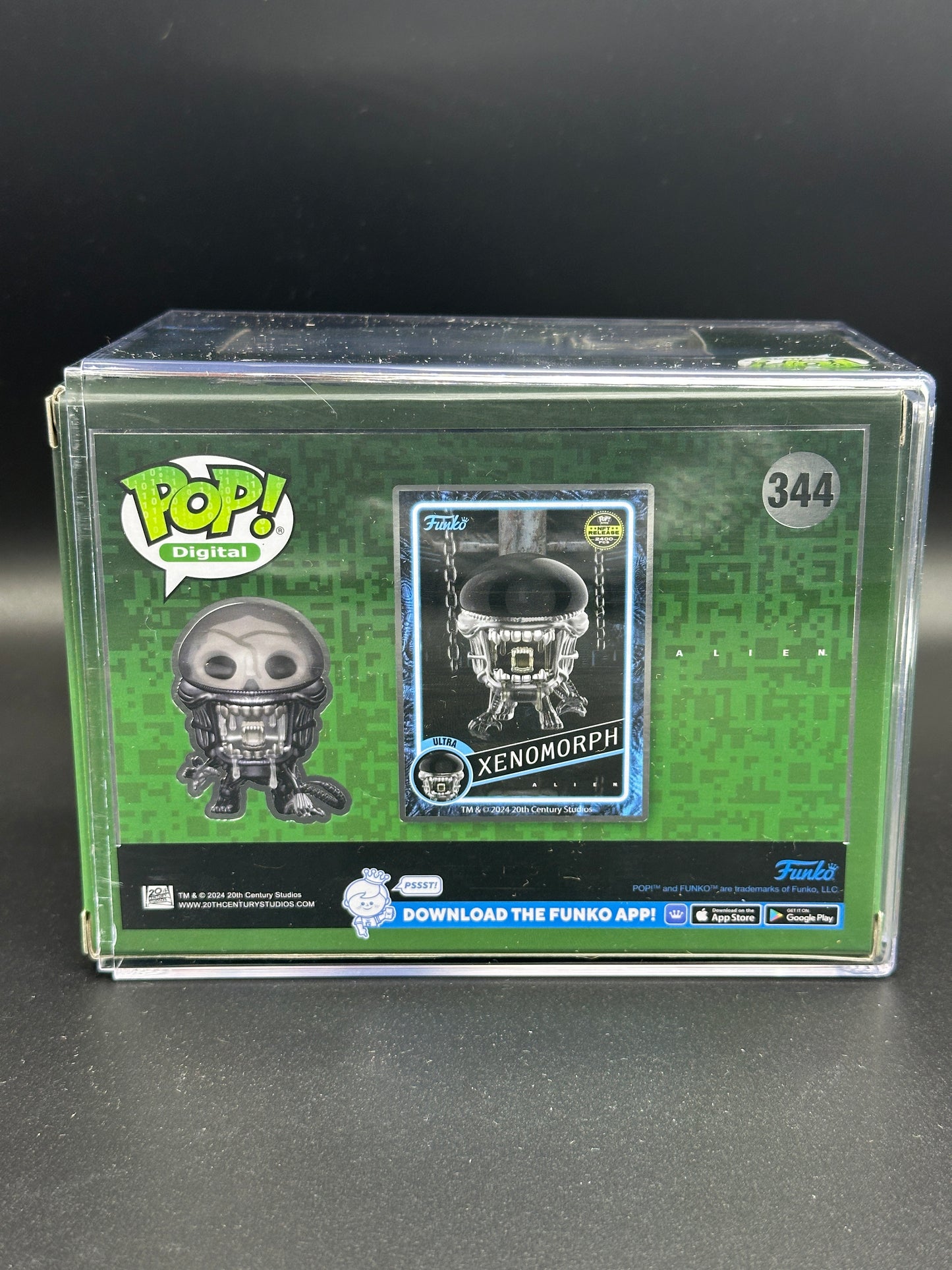 Funko Pop! Alien Xenomoph #344 NFT Exclusive /5000 - Glow in the Dark - Metallic with Hard Protector