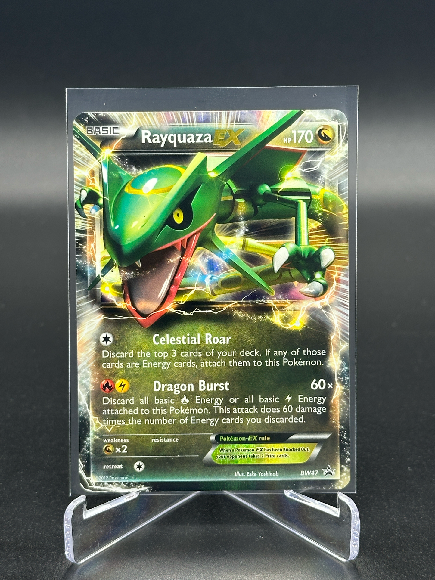Pokemon Black and White Promo Rayquaza EX BW47