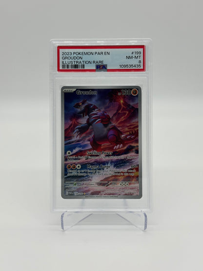 2023 Pokémon Paradox Rift Groudon #199 PSA 8