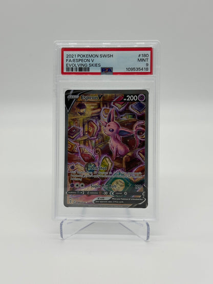 2021 Pokémon Evolving Skies Espeon V #180 PSA 9