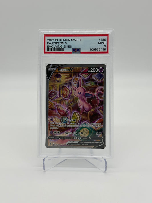 2021 Pokémon Evolving Skies Espeon V #180 PSA 9