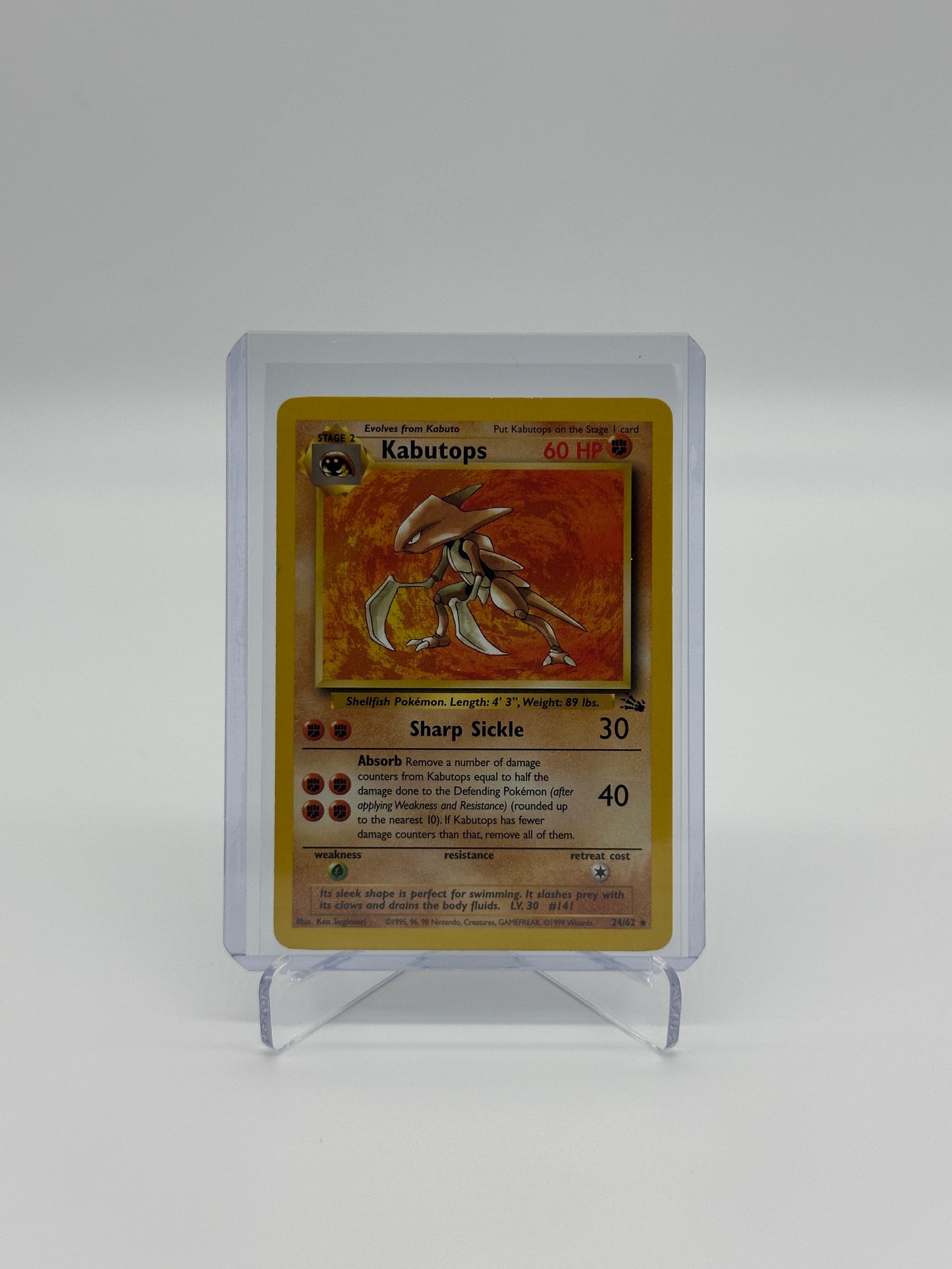 Pokemon Fossil Kabutops 24 - Moderately Played