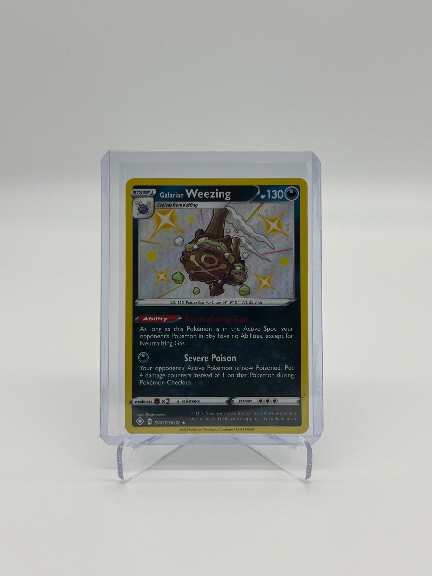 Pokemon Shining Fates Galarian Weezing 77