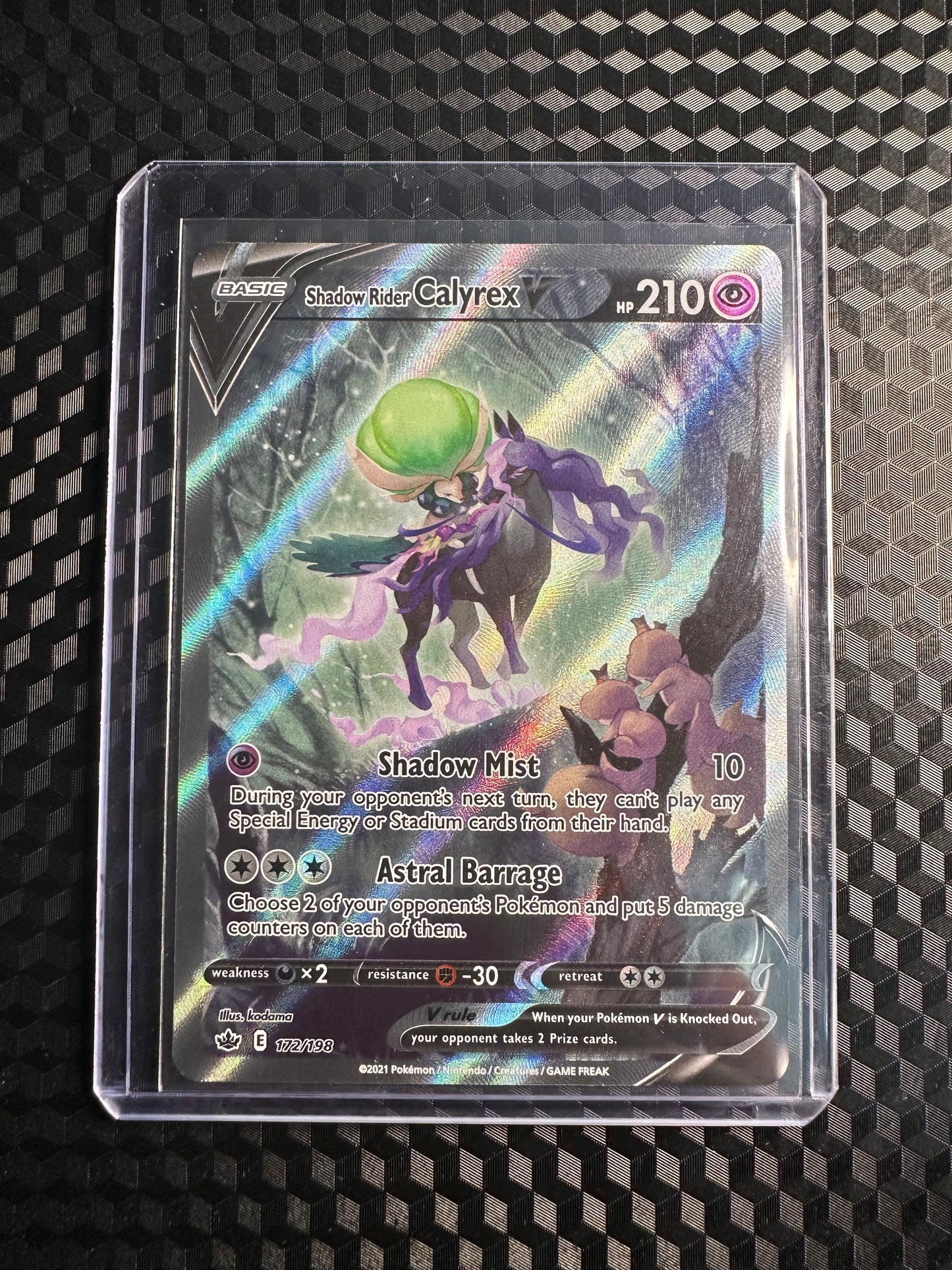 2021 Pokémon Chilling Reign Shadow Rider Calyrex V Alt Art 172/198