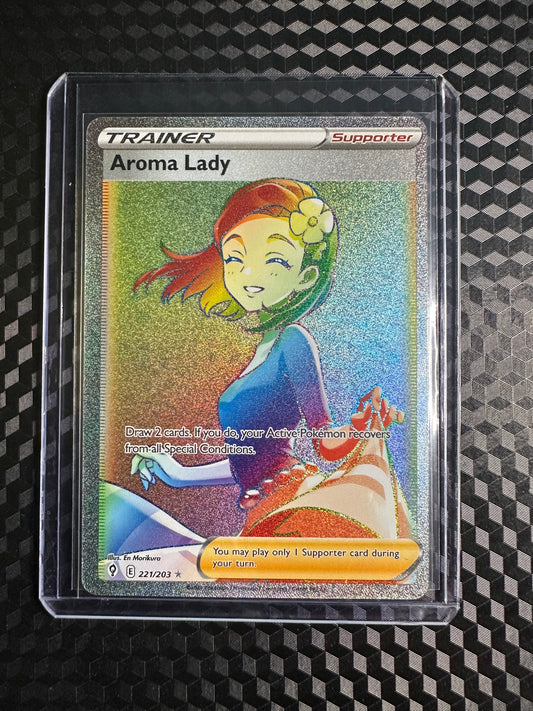 2021 Pokémon Evolving Skies Aroma Lady Rainbow Rare #221