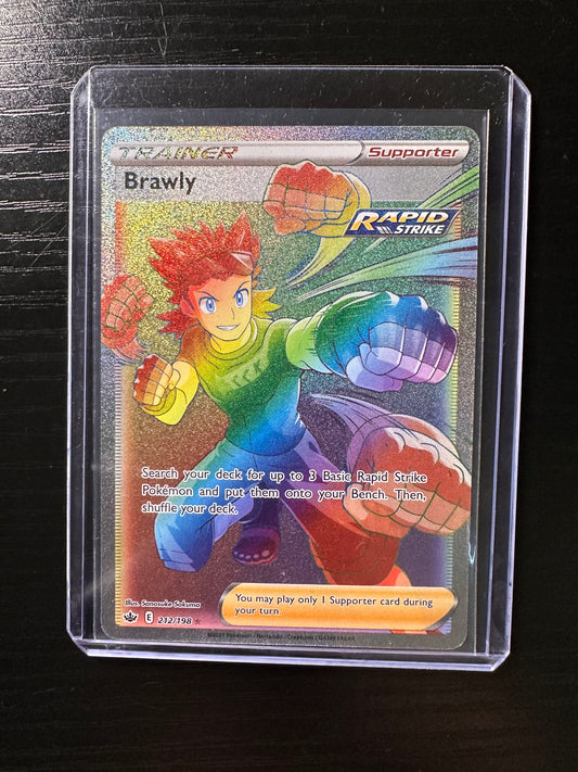 2021 Pokémon Chilling Reign Brawly Rainbow #212
