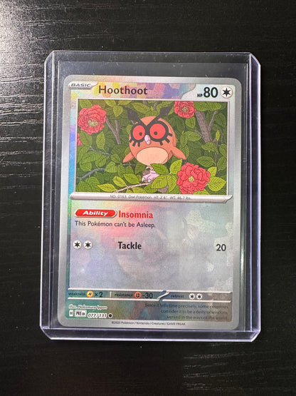 2025 Pokémon Prismatic Evolutions Hoothoot Masterball #077/131