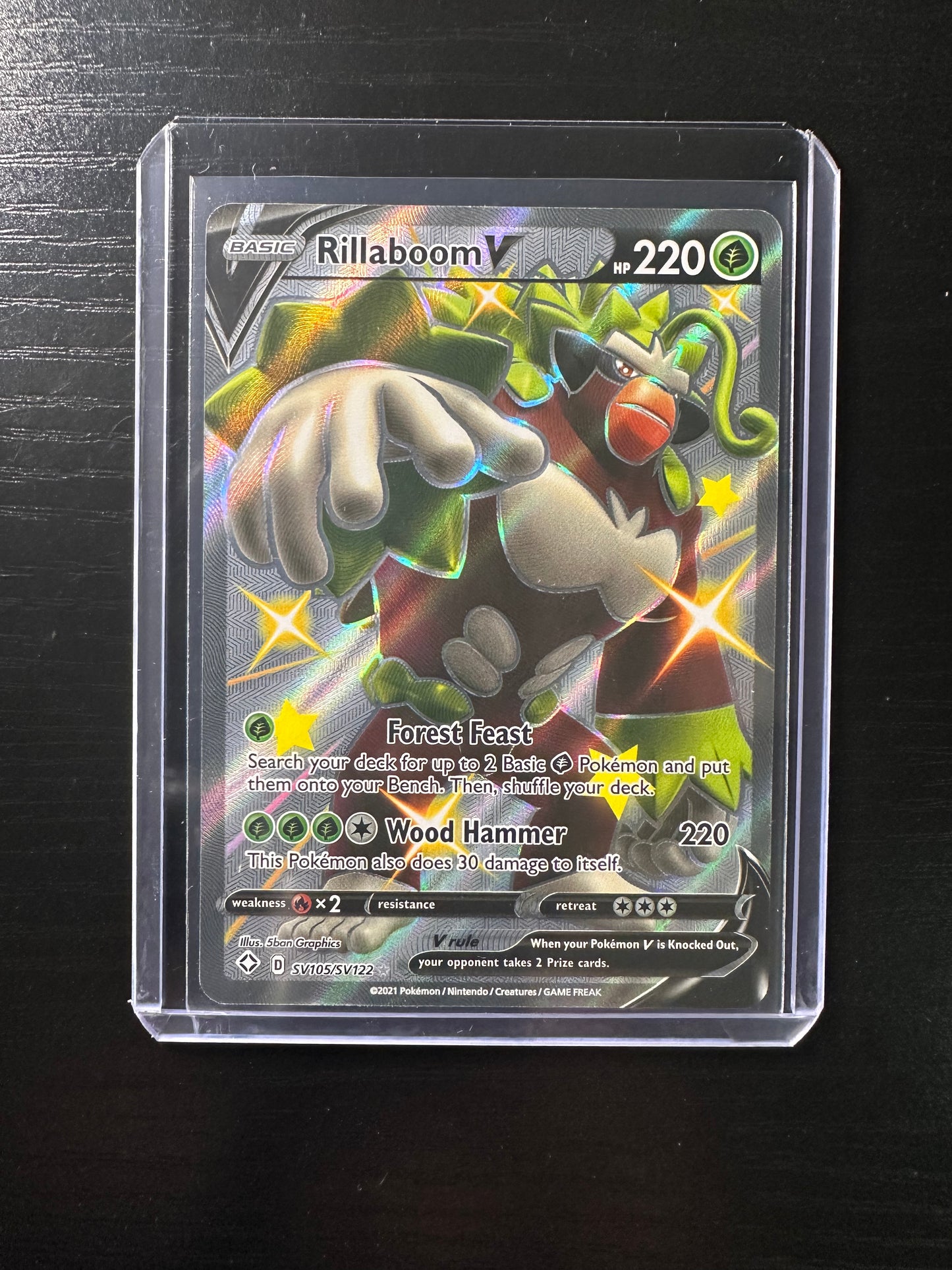 2021 Pokémon Shining Fates Rillaboom V Full Art #SV105
