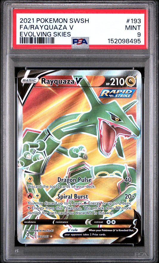 Pokemon Evolving Skies Rayquaza V 193 PSA 9
