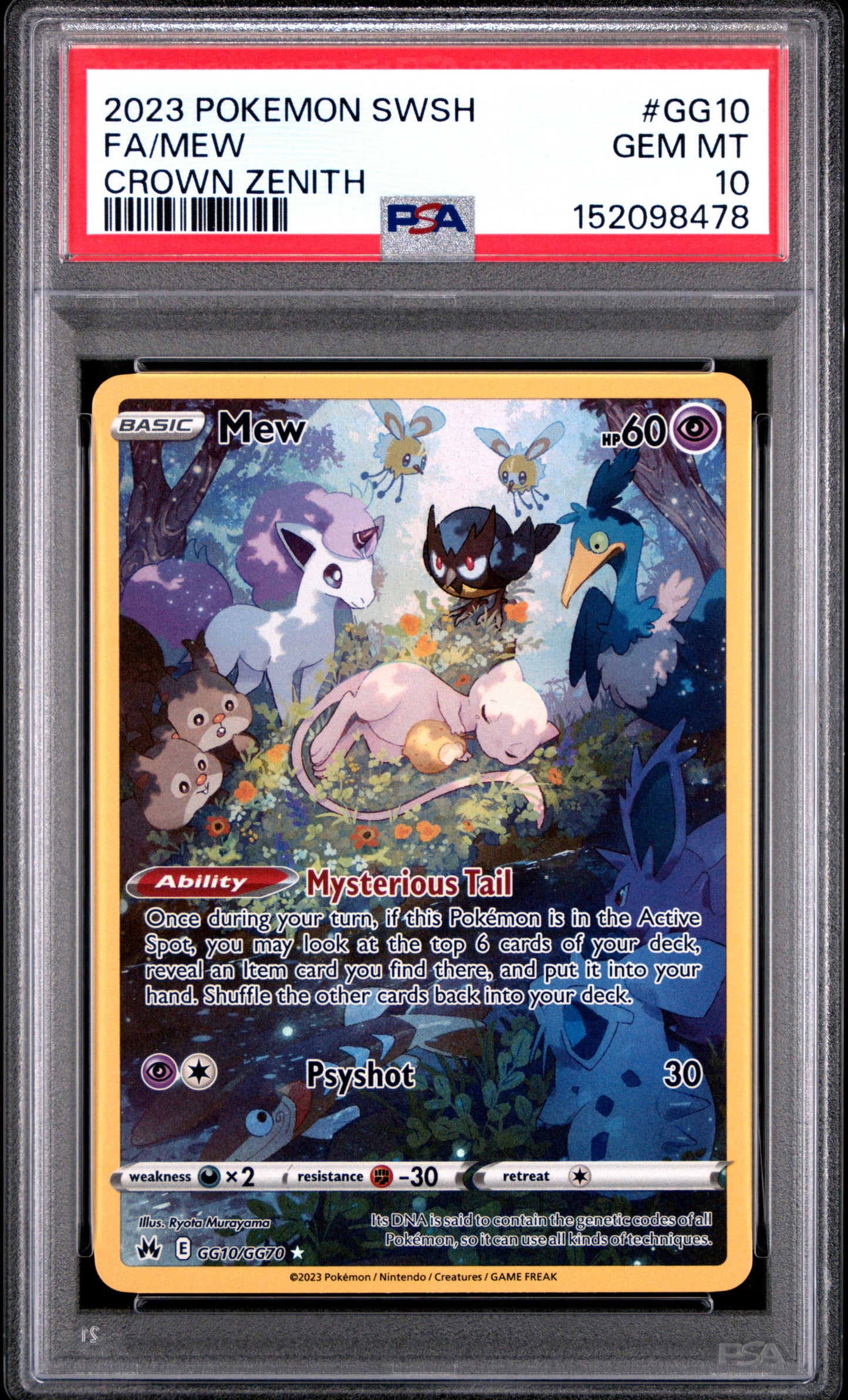 Pokemon Crown Zenith Mew GG10 PSA 10