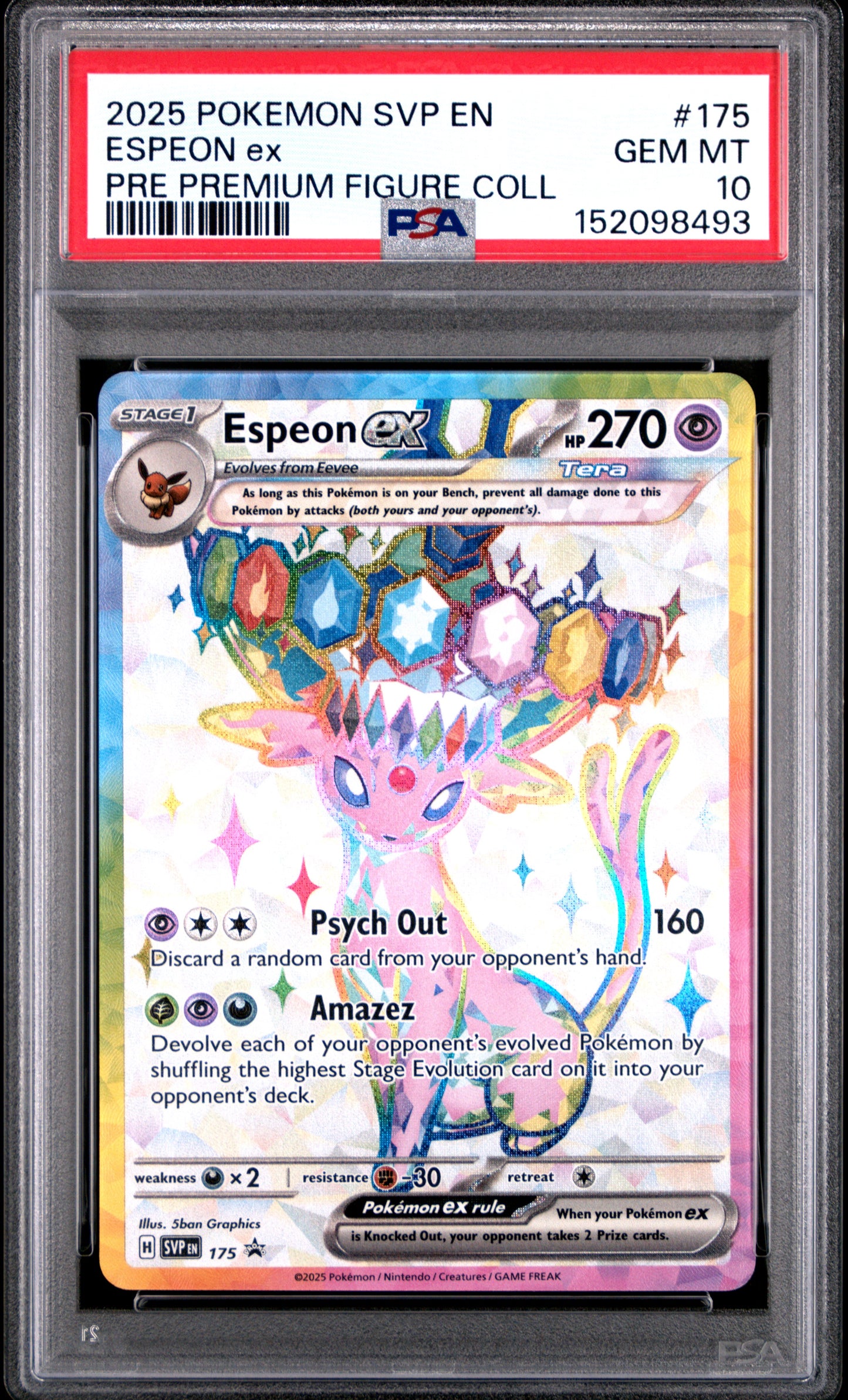 Pokemon Promo Espeon ex 175 PSA 10