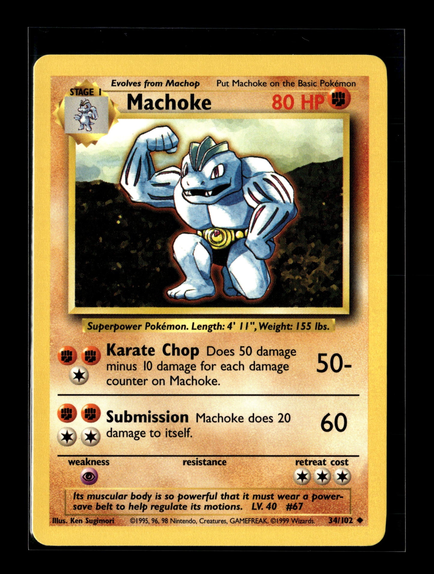 Pokemon Base Set Machoke 34