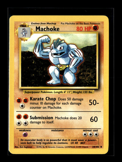 Pokemon Base Set Machoke 34