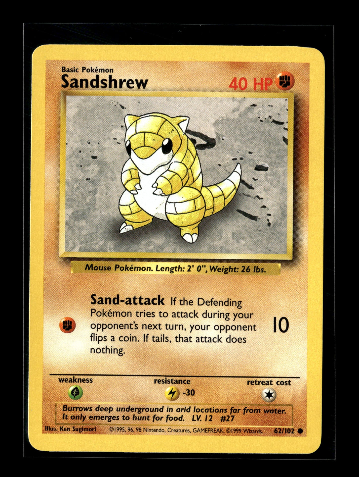 Pokemon Base Set Sandshrew 62
