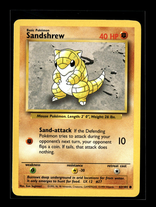 Pokemon Base Set Sandshrew 62