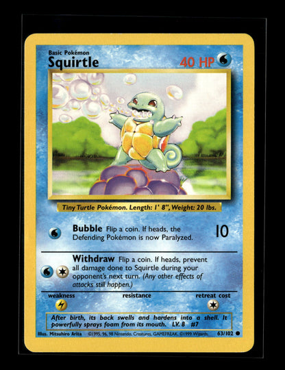 Pokemon Base Set Squirtle 63