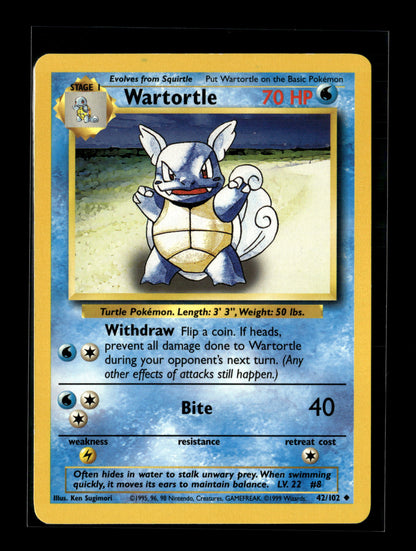 Pokemon Base Set Wartortle 42