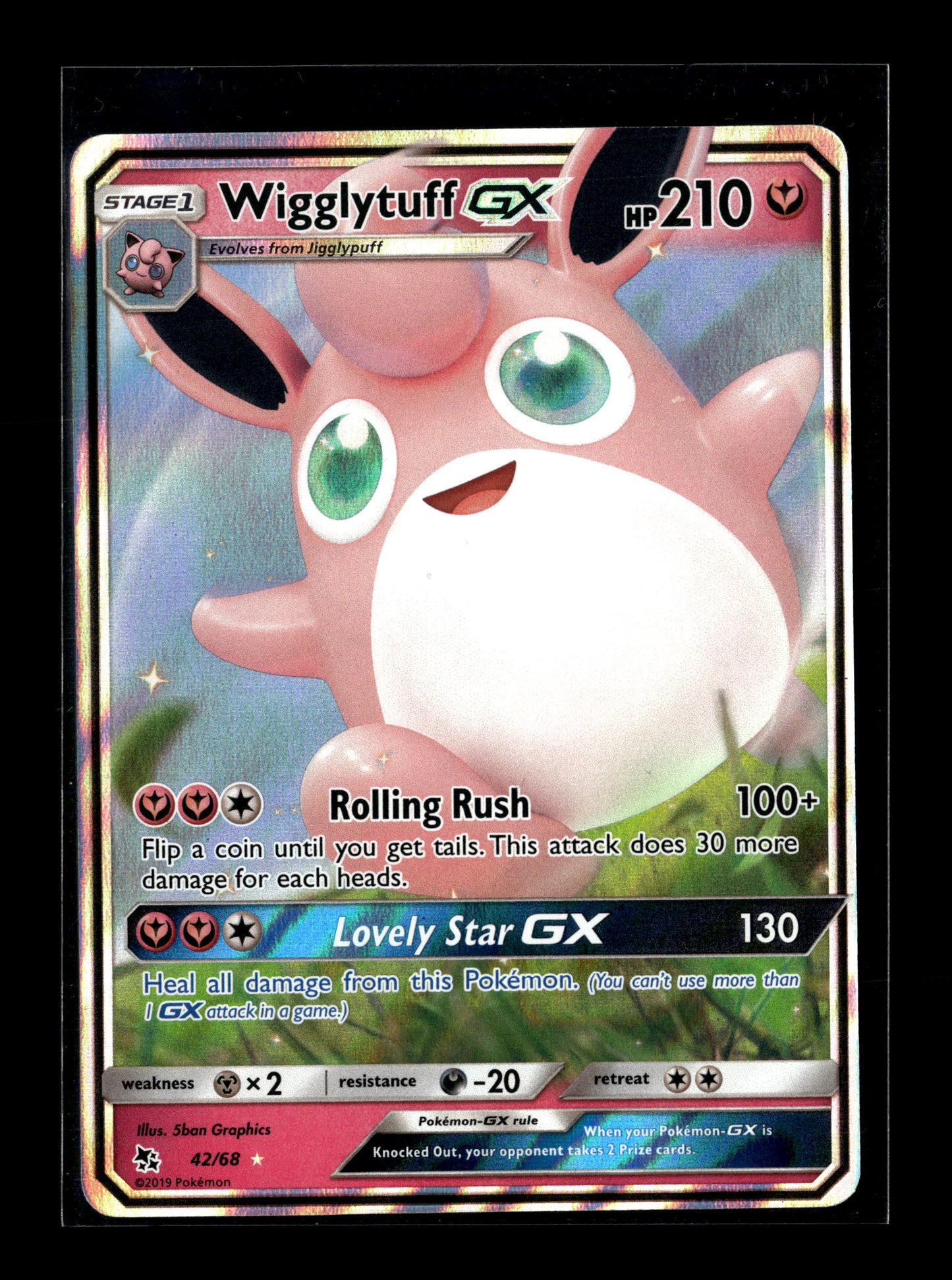 Pokemon Hidden Fates Wigglytuff GX 42