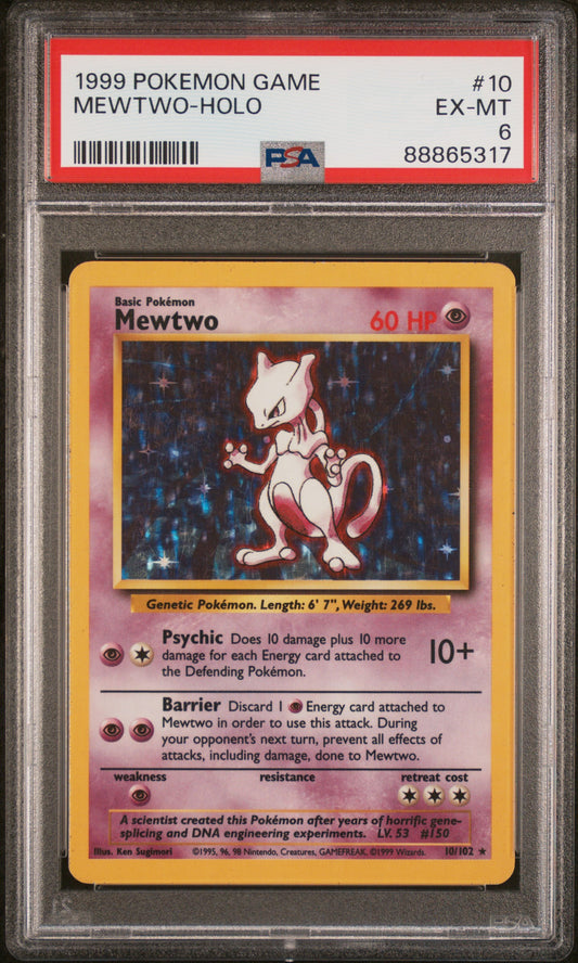 Pokemon Base Set Mewtwo 10 PSA 6