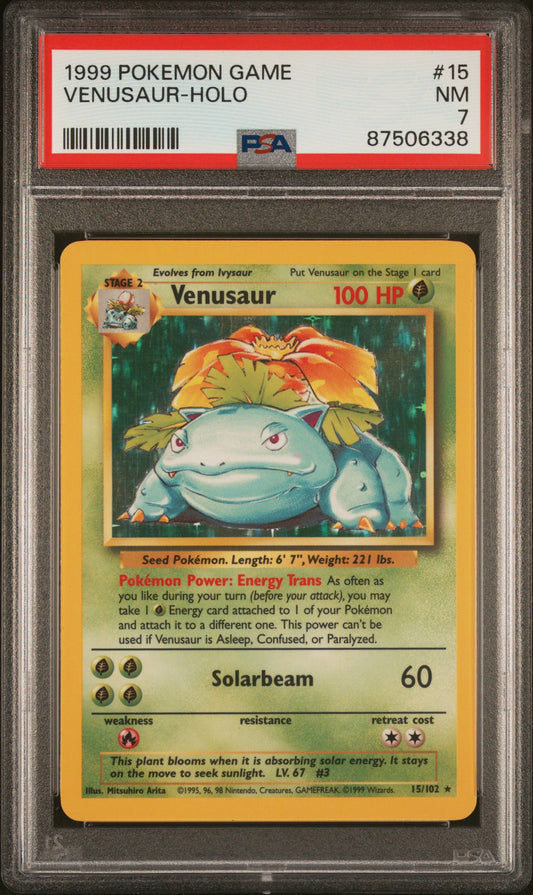 Pokemon Base Set Venusaur 15 PSA 7